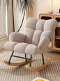 Rocking Chair, Velvet Fabric, Solid Wood,  Rocking Chair