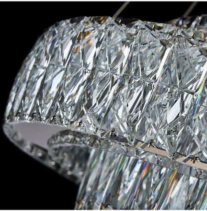 Luxury Gold Ring LED Crystal Chandeliers  Living Dining Room Villa Decoration, Pendant Lights