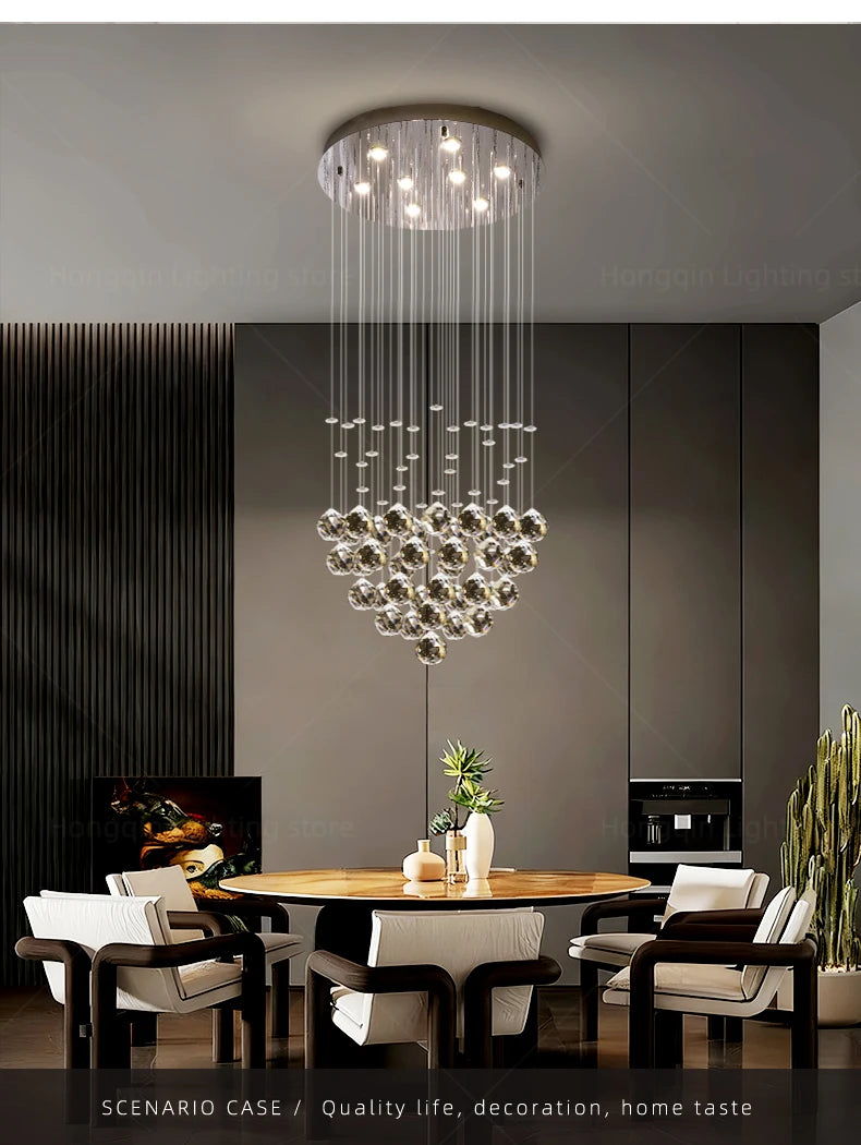 Suspension Lighting Living Room Pendant Lamp for Kitchen Over the Table Crystal Chandelier Pendants
