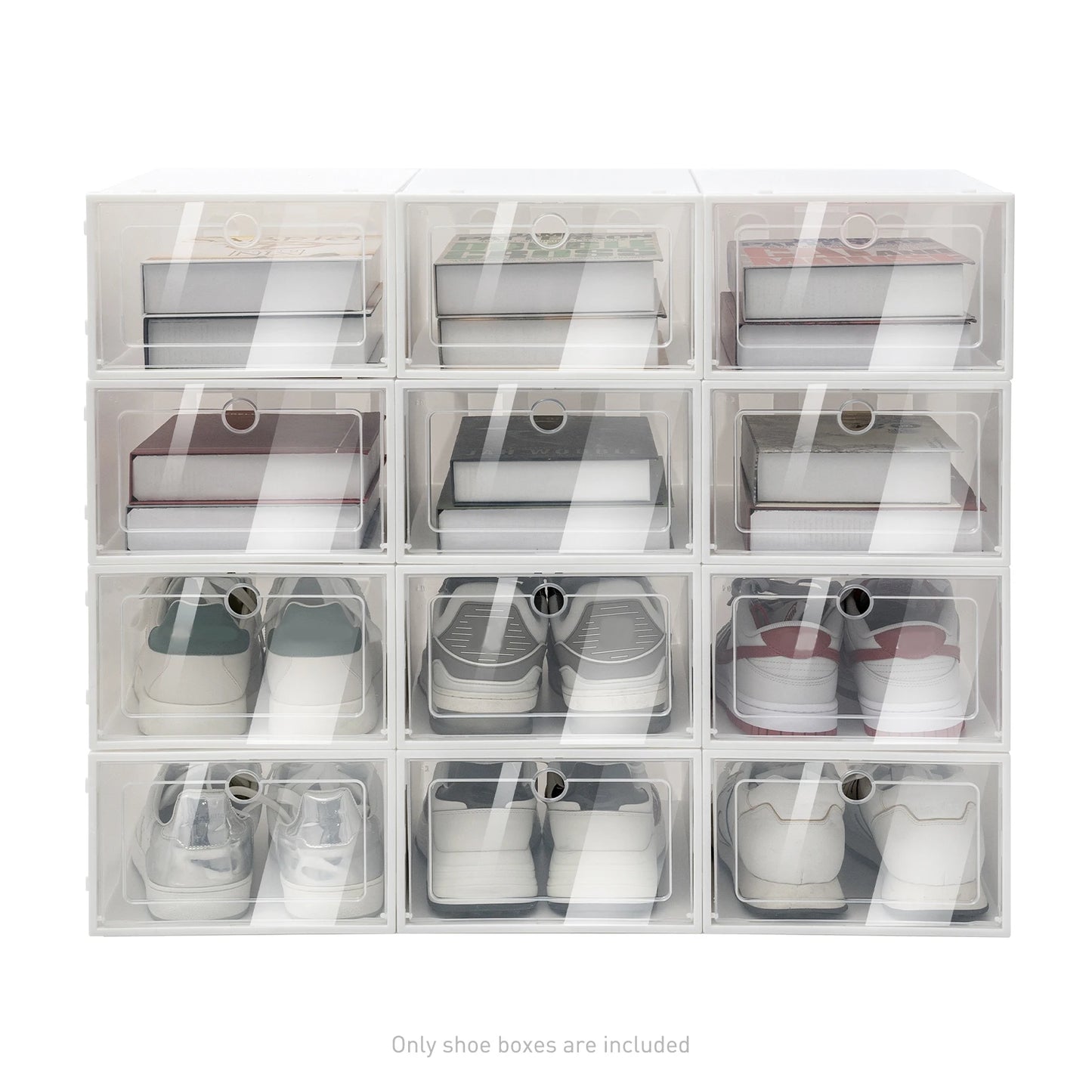 20PCS/24PCS Foldable Flip Clear Shoe Case Home Organizer 33*23*14cm