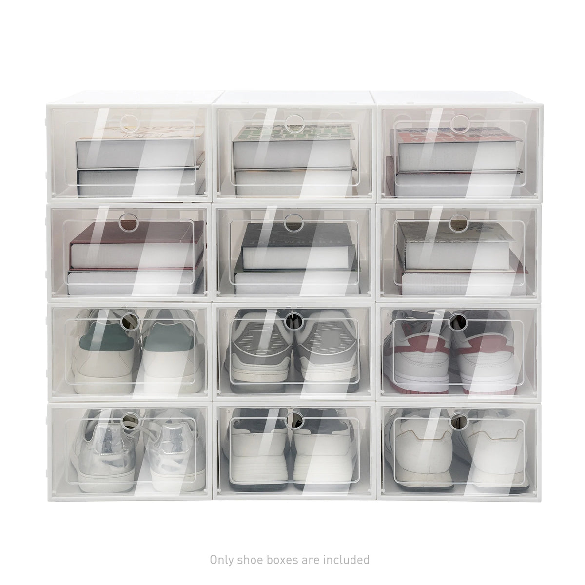20PCS/24PCS Foldable Flip Clear Shoe Case Home Organizer 33*23*14cm