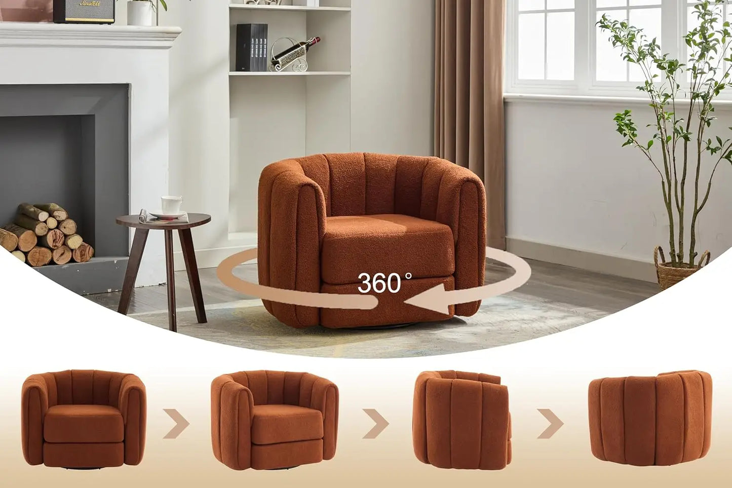Swivel Set of 2 Comfy Upholstered Barrel Armchair Customized