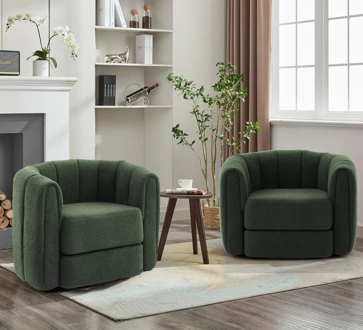 Swivel Set of 2 Comfy Upholstered Barrel Armchair Customized