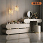 Bedroom Dressing Table Dresser Makeup Mirror Storage Cabinet Light, Luxury Premium Vanity Desk Toiletries Table