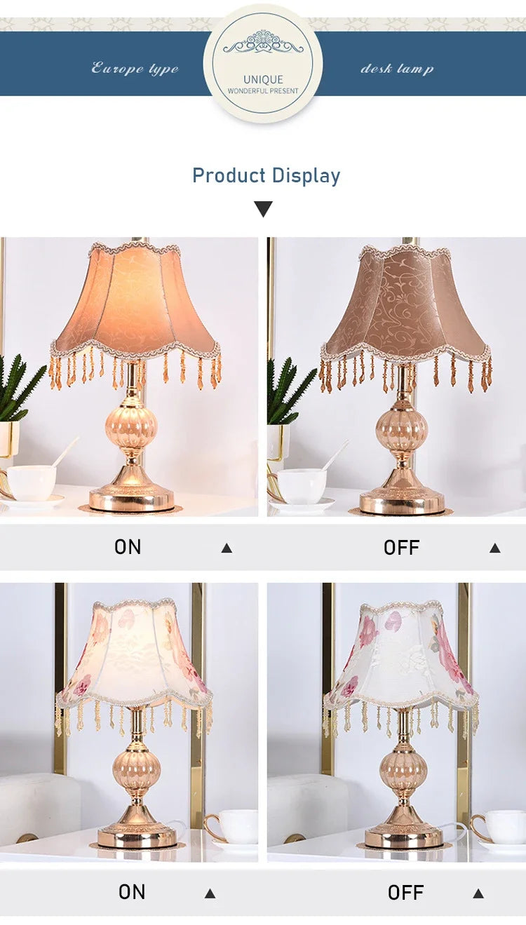 European Style Bedside Lamp Touch, Simple, Modern, Romantic Retro  Bedside Lamp