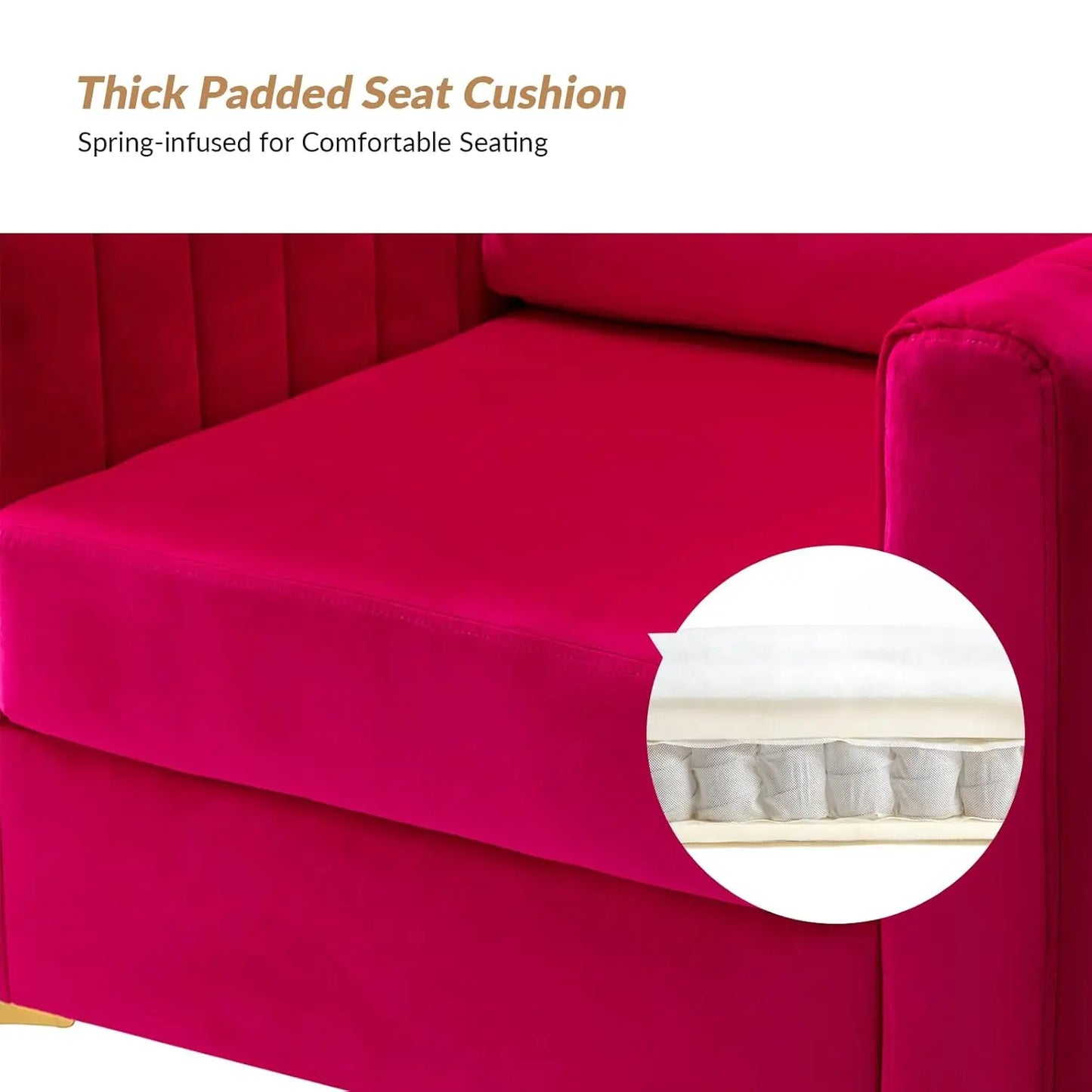 Velvet Accent Chair with Gold Metal Legs, Upholstered Leisure & Reading, Customized