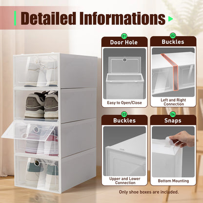 20PCS/24PCS Foldable Flip Clear Shoe Case Home Organizer 33*23*14cm
