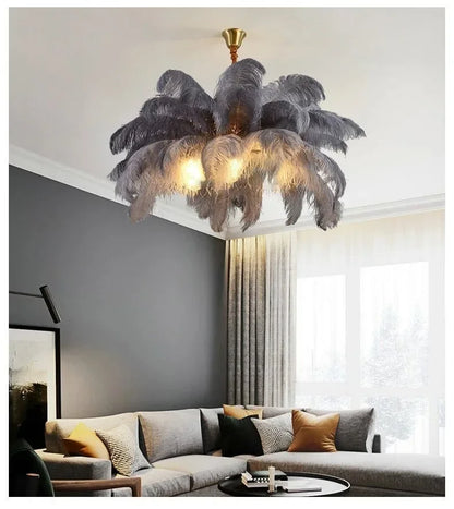 Modern Feather Pendant Light Nordic Chandelier Ceiling Lamp for Living Room Bedroom Light Fixture