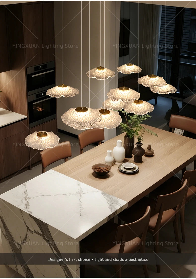 Ceiling Pendant Lamp Glass Suspension Light Dining Table, Kitchen Island bar, Pendant Light for Dining Room