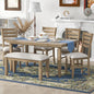 6-Piece Dining Table Set with Bench, Customized
