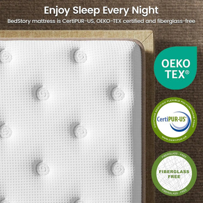 Extra Firm Mattress, 14 Inch Hybrid-Extra Lumbar & Spinal Alignment, Cooling Gel Bed