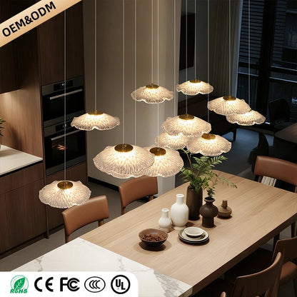 Ceiling Pendant Lamp Glass Suspension Light Dining Table, Kitchen Island bar, Pendant Light for Dining Room