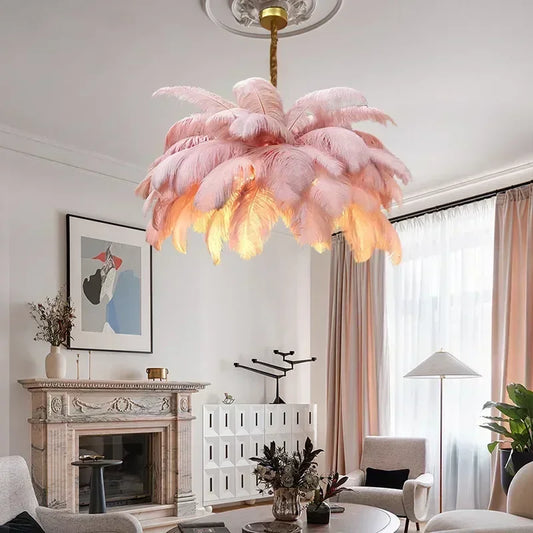 Modern Feather Pendant Light Nordic Chandelier Ceiling Lamp for Living Room Bedroom Light Fixture