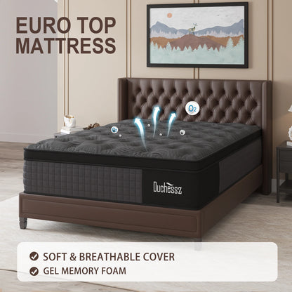 14" Twin Full King Queen Size Mattress in a Box Hybrid Spring Memory Foam,Euro Top Mattresses Medium Firm for Motion Isolat