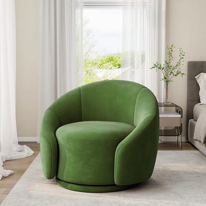 Comfy Swivel Boucle Barrel Armchair, Customized
