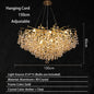 Modern Living Room LED Crystal Gold Large Chandelier Kitchen Long Pendant Lamp