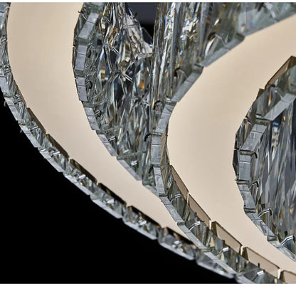 Luxury Gold Ring LED Crystal Chandeliers  Living Dining Room Villa Decoration, Pendant Lights