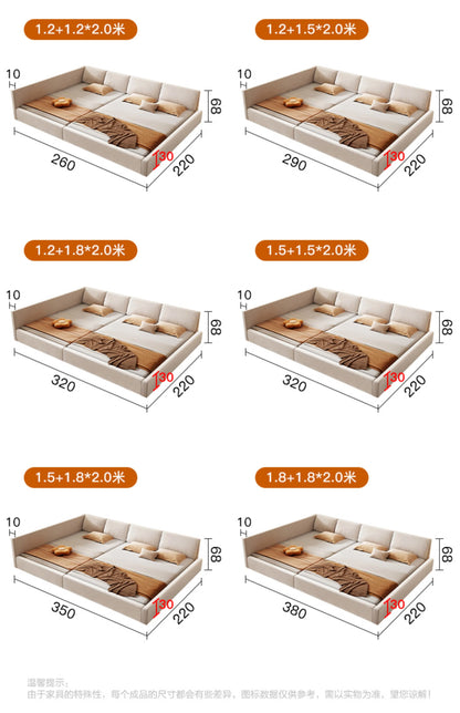Modern Luxury Frame Rail Multifunctional Bed King Size Headboard