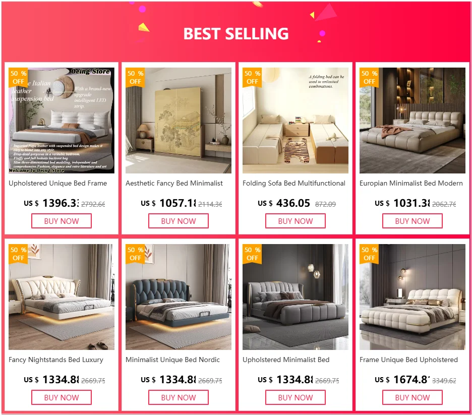 Bedroom Unique Bed Aesthetic Modern Double Bed Luxury Sleeping
