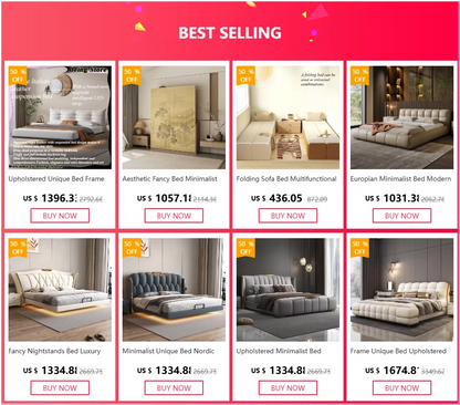 Bedroom Unique Bed Aesthetic Modern Double Bed Luxury Sleeping