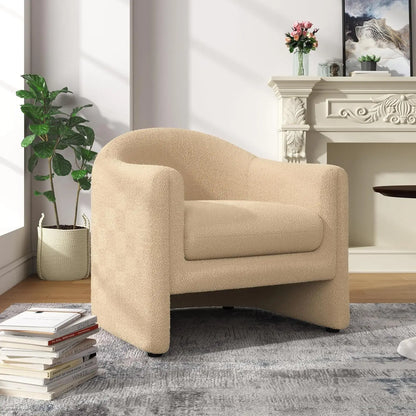 Comfy Swivel Boucle Barrel Armchair, Customized