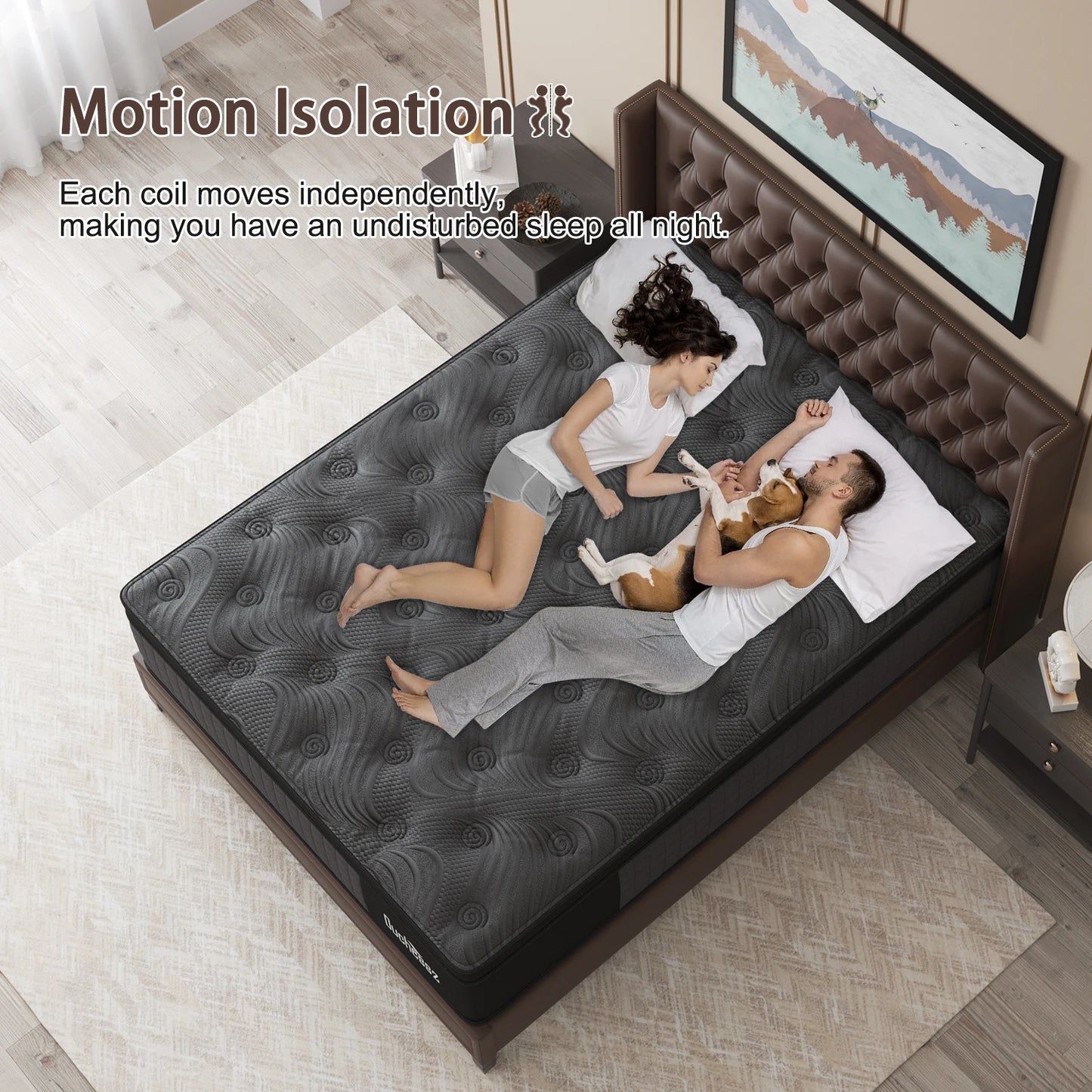 14" Twin Full King Queen Size Mattress in a Box Hybrid Spring Memory Foam,Euro Top Mattresses Medium Firm for Motion Isolat