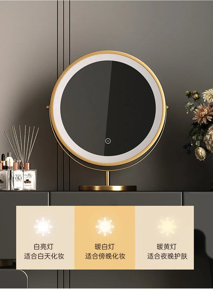Bedroom Dressing Table Dresser Makeup Mirror Storage Cabinet Light, Luxury Premium Vanity Desk Toiletries Table