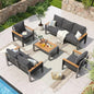 Aluminum Patio Furniture, Oversized Sectional, Washable Thick Cushions, Coffee Table