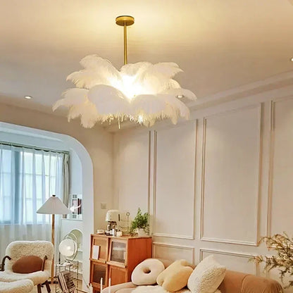 Modern Feather Pendant Light Nordic Chandelier Ceiling Lamp for Living Room Bedroom Light Fixture