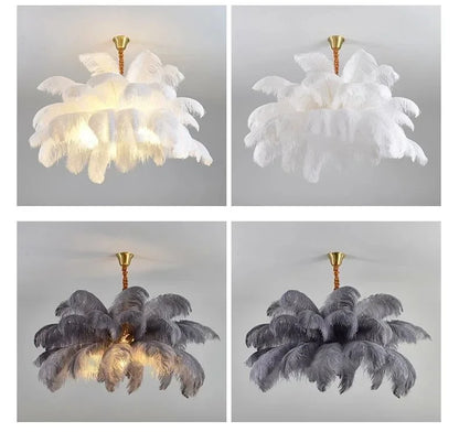 Modern Feather Pendant Light Nordic Chandelier Ceiling Lamp for Living Room Bedroom Light Fixture